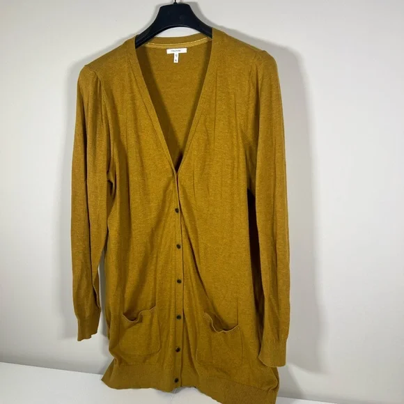 Maurices Mustard Solid Button‎ Up Cardigan Sweater for Women Size XL Casual - Picture 4 of 6
